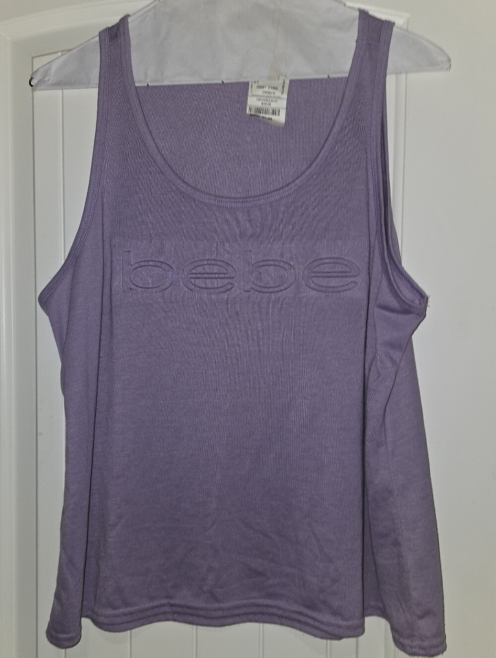 NWT Bebe Lilac Logo Tank Top